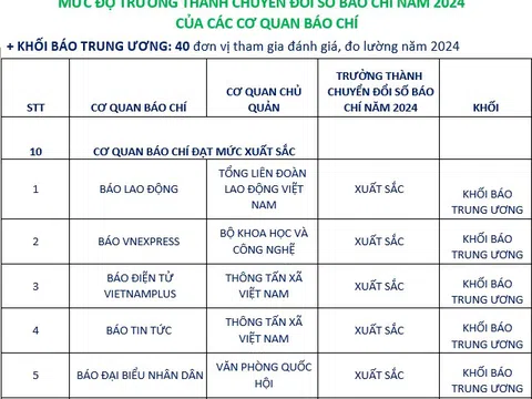 Công bố đánh giá mức độ trưởng thành chuyển đổi số báo chí năm 2024