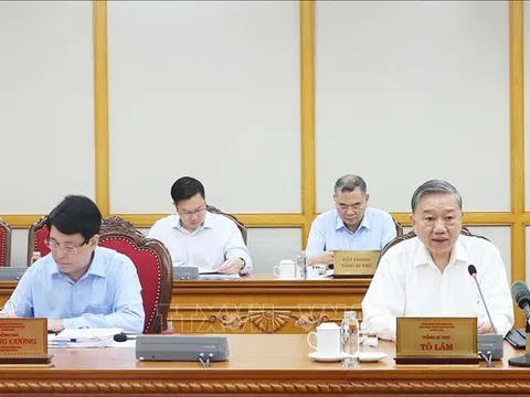 Tổng Bí thư Tô Lâm chủ trì cuộc họp cho ý kiến về tiến độ sắp xếp tổ chức bộ máy và đơn vị hành chính các cấp