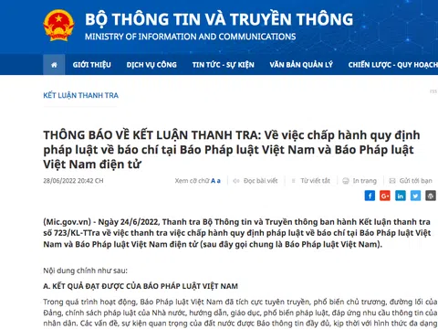 Thanh tra Bộ Thông tin và Truyền thông chỉ ra những sai phạm nào tại Báo Pháp luật Việt Nam?