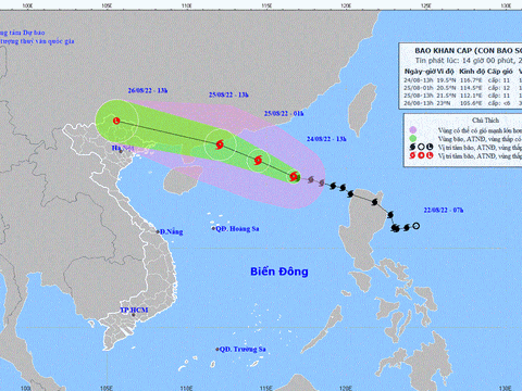 Bão số 3 giật cấp 14 đi vào phía Bắc Biển Đông
