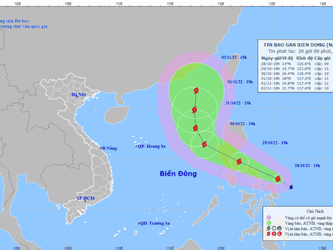 Bão Nalgae liên tục đổi hướng trước khi vào Biển Đông