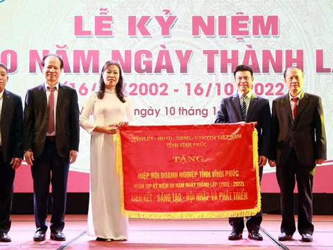 Hiệp hội doanh nghiệp tỉnh Vĩnh Phúc kỷ niệm 20 năm ngày thành lập