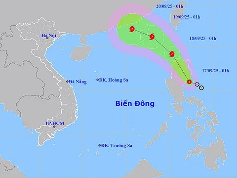 Ngày 17/9, Áp thấp nhiệt đới có khả năng mạnh lên thành bão