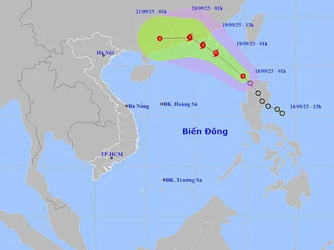 Ngày 18/9, Áp thấp nhiệt đới tiến vào Biển Đông