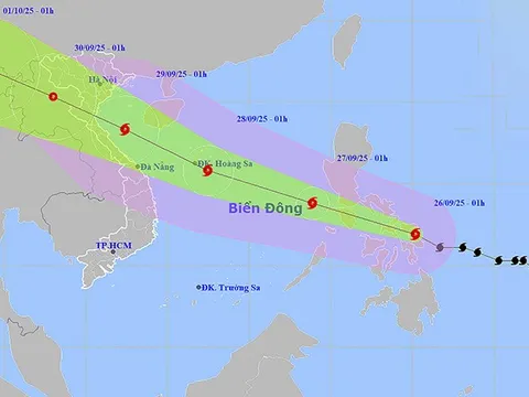 Ngày 26/9, Bão Bualoi tiến nhanh vào Biển Đông, cảnh báo mưa lớn diện rộng