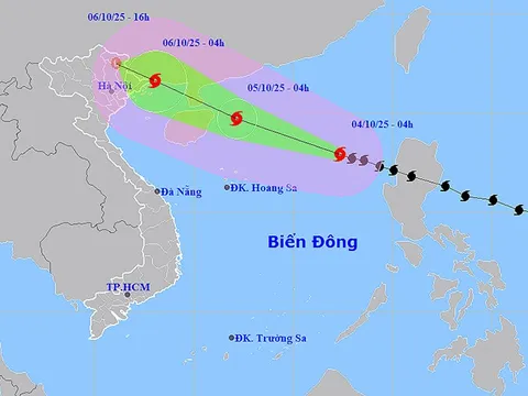 Ngày 4/10, Bão số 11 giật cấp 16, đe dọa Bắc Biển Đông và đất liền Bắc Bộ