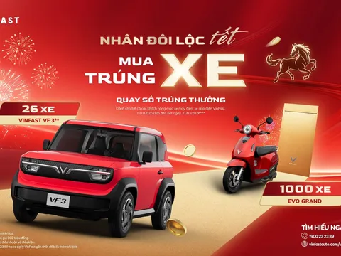 “Mua xe trúng xe”: Cơ hội trúng 26 ô tô VF 3 và 1.000 xe máy điện Evo Grand