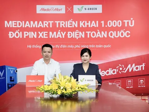 Sắp có 1.000 tủ đổi pin xe máy điện tại 330 siêu thị điện máy MediaMart trên cả nước