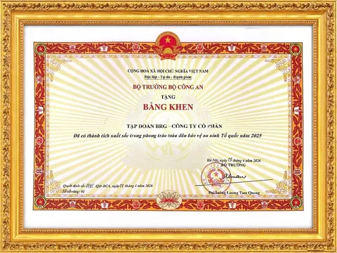 Tập đoàn BRG nhận Bằng khen của Bộ Công an trong phong trào Toàn dân bảo vệ an ninh Tổ quốc