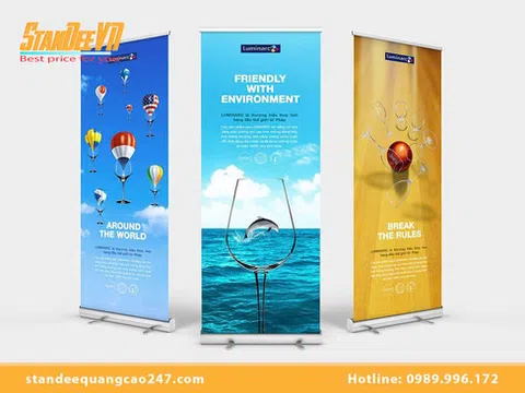 Standee Quảng Cáo 247 tư vấn kích thước standee đứng chuẩn đẹp