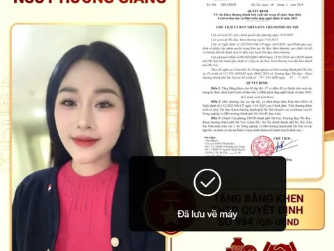 Thượng tá, NSƯT Hương Giang được UBND thành phố Hà Nội tặng Bằng khen