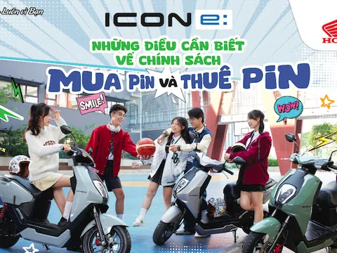 Honda Việt Nam công bố Chính sách bán pin của xe gắn máy điện ICON e: