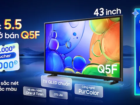Samsung giới thiệu deal độc quyền TV QLED Q5F chuẩn sắc nét, rực rỡ sắc màu nhân ngày sale đôi 5.5