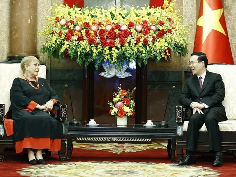 Chủ tịch nước Võ Văn Thưởng tiếp cựu Tổng thống Chile Michelle Bachelet