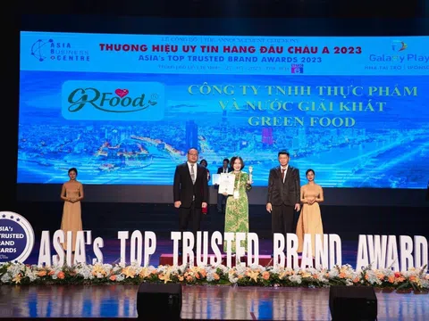 Công ty TNHH thực phẩm và nước giải khát Green Food (GR FOOD) đạt top 10 thương hiệu uy tín hàng đầu Châu Á 2023