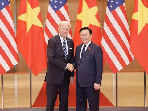 Chủ tịch Quốc hội Vương Đình Huệ hội kiến Tổng thống Mỹ Joe Biden