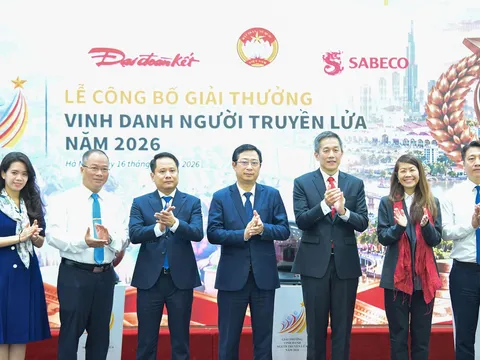 Ủy ban Trung ương Mặt trận Tổ quốc Việt Nam và SABECO công bố giải thưởng 'Vinh danh người truyền lửa' năm 2026, tôn vinh những cá nhân góp phần vào sự phát triển chung của đất nước