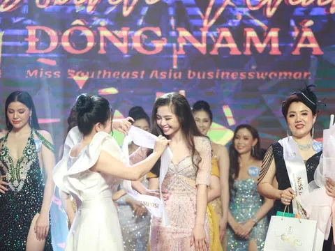 Người đẹp Nguyễn Thị Quỳnh toả sáng trên sân khấu cuộc thi Hoa hậu doanh nhân Đông Nam Á 2023