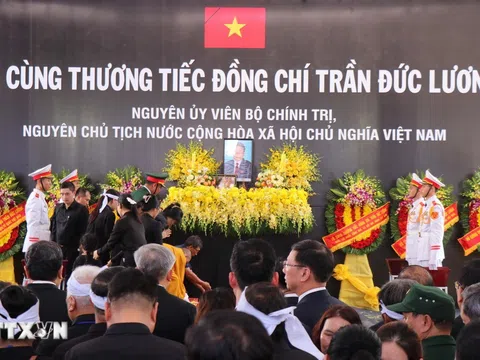 Quảng Ngãi: Lễ an táng nguyên Chủ tịch nước Trần Đức Lương tại xã Phổ Khánh