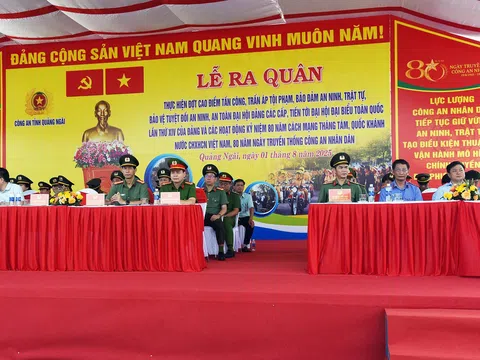Quảng Ngãi: Ra quân thực hiện đợt cao điểm tấn công, trấn áp tội phạm
