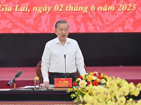 Tổng Bí thư Tô Lâm: Tỉnh Gia Lai- Bình Định sau sáp nhập sẽ phát triển năng động, hiện đại, giàu bản sắc và thực sự vì nhân dân