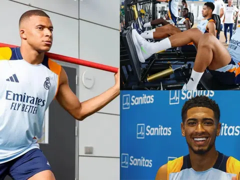 Mbappe và Bellingham 'đạp cỏ', sẵn sàng mùa giải mới cùng Real