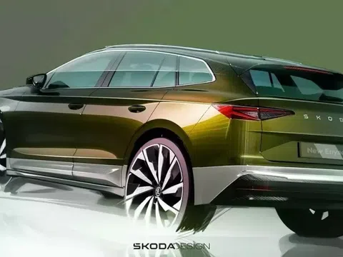 Ô tô điện Skoda Enyaq 2025 hé lộ hình ảnh chính thức trước thềm ra mắt