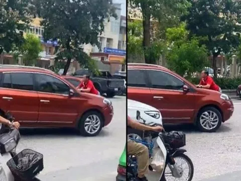 Người đàn ông liều lĩnh bám vào nắp capo ô tô giữa phố Hà Tĩnh chỉ để "chặn" ô tô đã gây xích mích