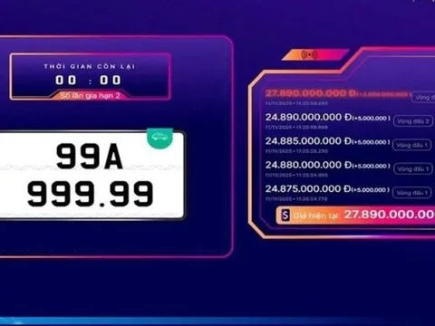 Biển số "toàn 9" của Bắc Ninh trúng đấu giá gần 28 tỷ đồng, dư luận nghi ngại "lại bỏ cọc"?