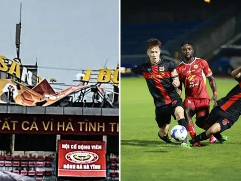 V.League chịu ảnh hưởng xấu từ bão số 5 Kajiki, 1 trận đấu nguy cơ bị hoãn vì SVĐ hư hại nặng nề