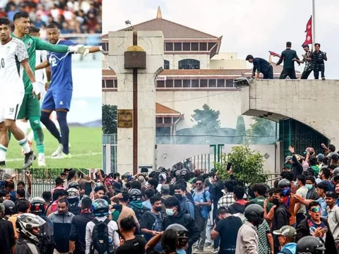 Đến Nepal đá giao hữu đợt FIFA Days tháng 9, một đội tuyển mắc kẹt không thể về nước vì bạo loạn