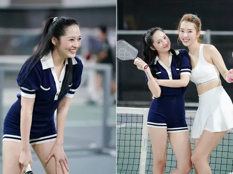 'Em xinh' diện quần cực ngắn trên sân pickleball, khoe đôi chân 'hiếm có khó tìm'