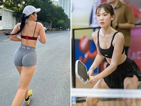 Sau hot girl 'vén váy' chơi pickleball, xuất hiện gymer 'thả rông' khiến làng thể thao náo loạn