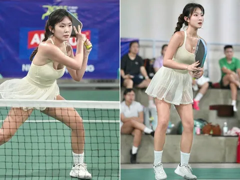 Dàn chân dài gây sốt ở giải Pickleball của Lý Hoàng Nam, em Kim vén váy thất bại ê chề