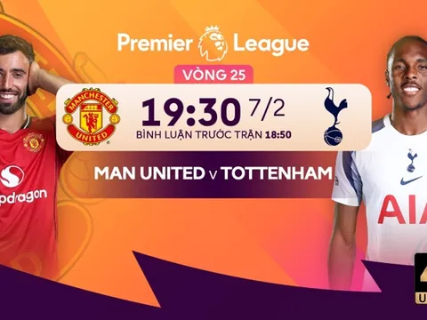 Trực tiếp bóng đá MU vs Tottenham, 19h30 ngày 7/2 - Link xem trực tiếp Ngoại hạng Anh miễn phí HD