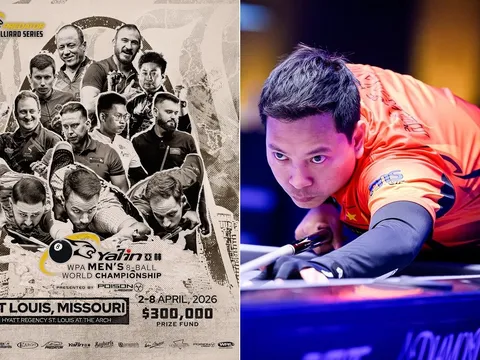 Giải billiards vô địch Thế giới 8 bi nam 2026: Tiền thưởng choáng ngợp, Hoàng Sao khi nào thi đấu?