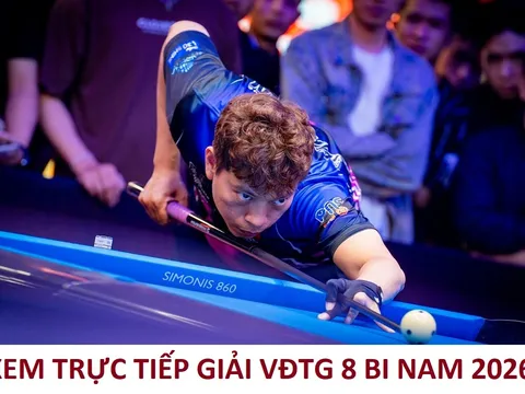 Trực tiếp Dương Quốc Hoàng ở Giải Vô địch Thế giới 8 bi nam 2026 - Xem trực tiếp Hoàng Sao