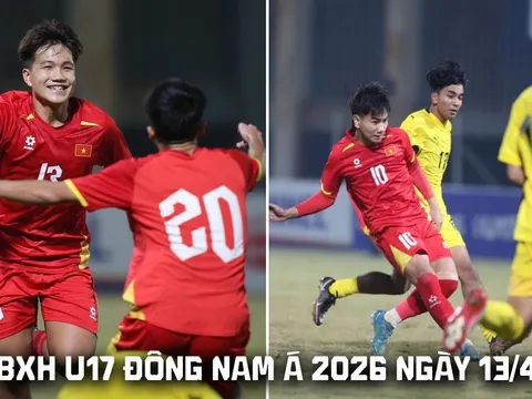 Bảng xếp hạng U17 Đông Nam Á 2026 mới nhất 13/4: Indonesia gặp khó; ĐT Việt Nam chiếm ngôi đầu?