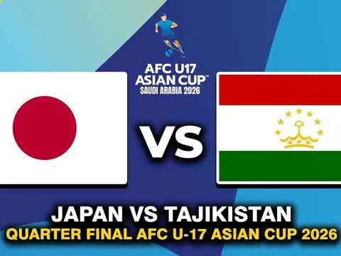 Kết quả bóng đá U17 Nhật Bản vs U17 Tajikistan - VCK U17 châu Á 2026: U17 Việt Nam toát mồ hôi