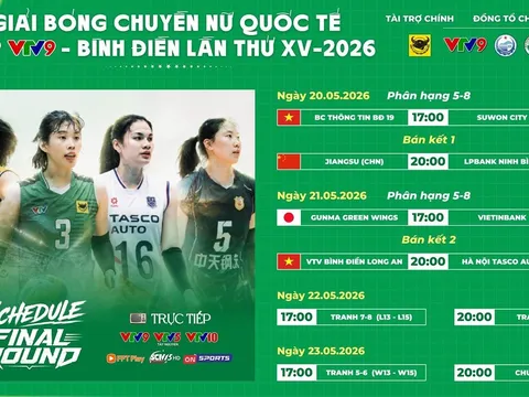 Xem trực tiếp bóng chuyền Cúp VTV9 - Bình Điền 2026 ở đâu, kênh nào? Link trực tiếp bóng chuyền nữ