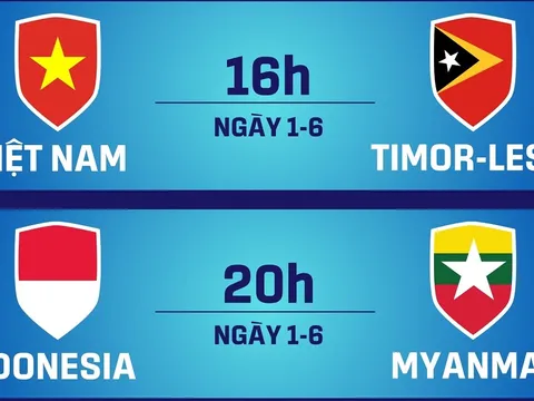 Lịch thi đấu U19 Đông Nam Á hôm nay 1/6: U19 Việt Nam vs U19 Timor Leste; U19 Indonesia gặp khó