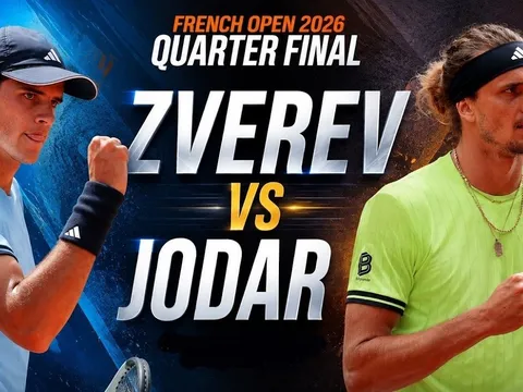 Kết quả tennis Rafael Jodar vs Alexander Zverev - Tứ kết Roland Garros 2026: Kịch bản khó tin