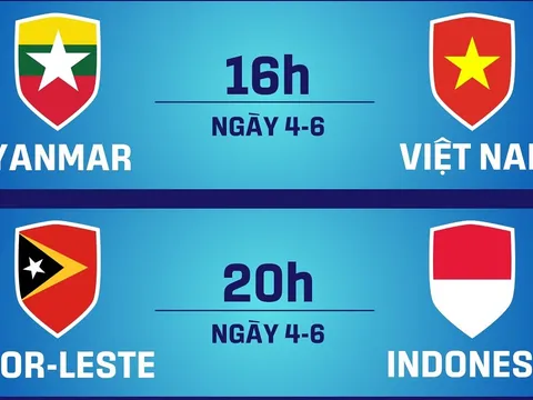 Lịch thi đấu U19 Đông Nam Á 2026 hôm nay 4/6: U19 Việt Nam đấu U19 Myanmar; U19 Indonesia dễ thở