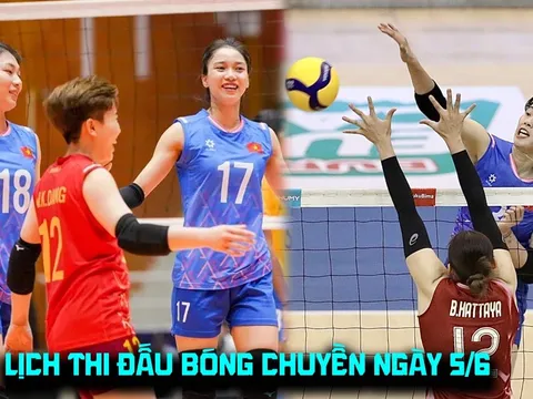 Lịch thi đấu bóng chuyền hôm nay 5/6 - Tuyển bóng chuyền nữ Việt Nam đấu Lebanon lúc mấy giờ?