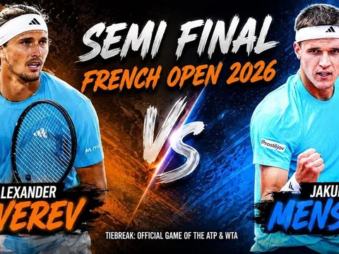 VTV trực tiếp tennis Jakub Mensik vs Alexander Zverev - Link xem trực tiếp Bán kết Roland Garros 2026