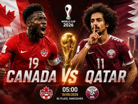 Trực tiếp bóng đá Canada vs Qatar, 5h ngày 19/6 - Link xem trực tiếp World Cup 2026 trên VTV3 FULLHD