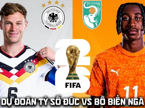 Dự đoán tỷ số Đức vs Bờ Biển Ngà 3h00 ngày 21/6 - Nhận định bóng đá World Cup 2026 hôm nay