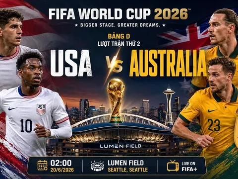 Trực tiếp bóng đá Mỹ vs Úc, 2h ngày 20/6 - Link xem trực tiếp World Cup 2026 trên VTV6 FULL HD