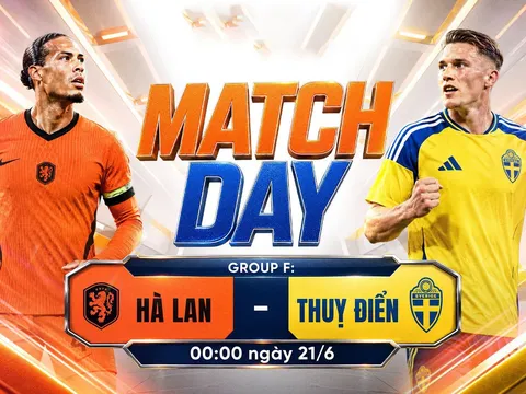 TRỰC TIẾP bóng đá Hà Lan vs Thụy Điển, 00h00 ngày 21/6 - Link xem trực tiếp World Cup 2026 trên VTV6