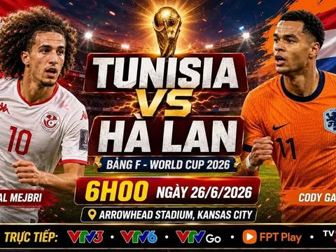 VTV trực tiếp bóng đá Tunisia vs Hà Lan - Link xem trực tiếp World Cup 2026 hôm nay 26/6